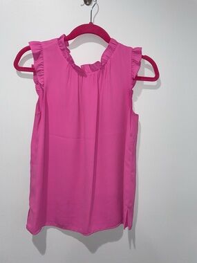 Lilly Pulitzer Sleeveless Ruffle Neck Pink Women's Top